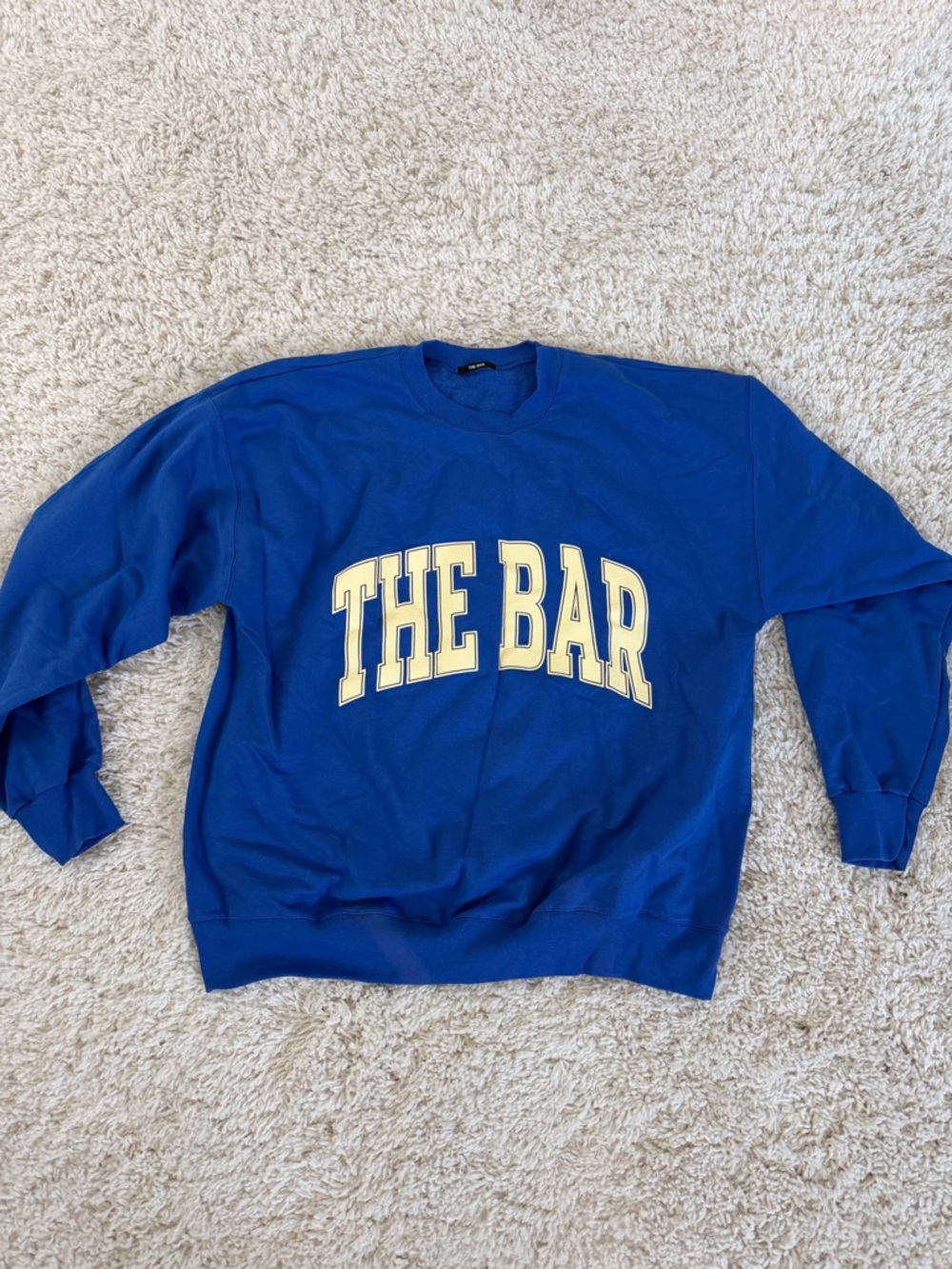 Blue "THE BAR" Graphic Crewneck Sweater